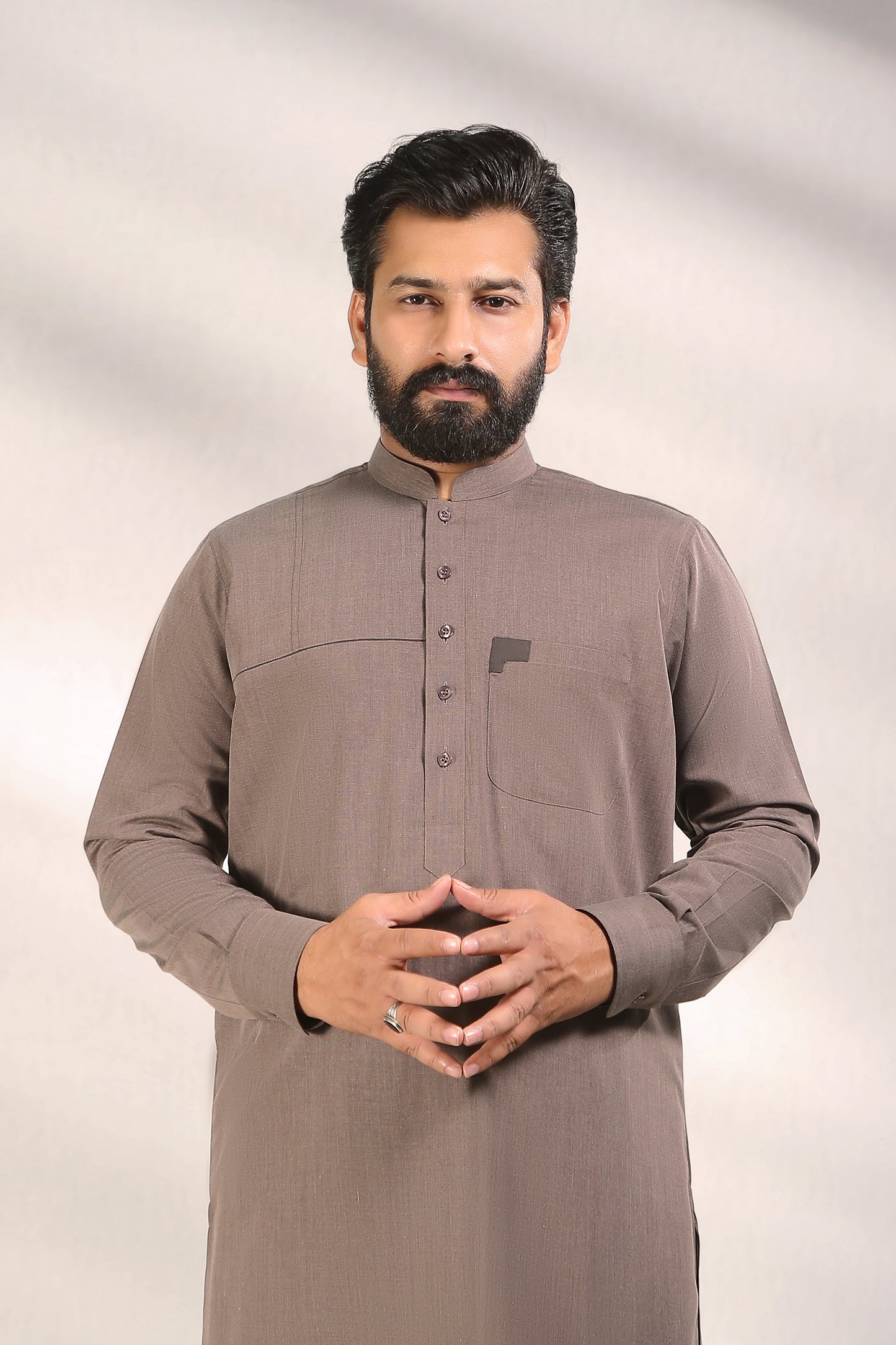 Almond frost brown Milan Yarn Wash & Wear Kameez Shalwar