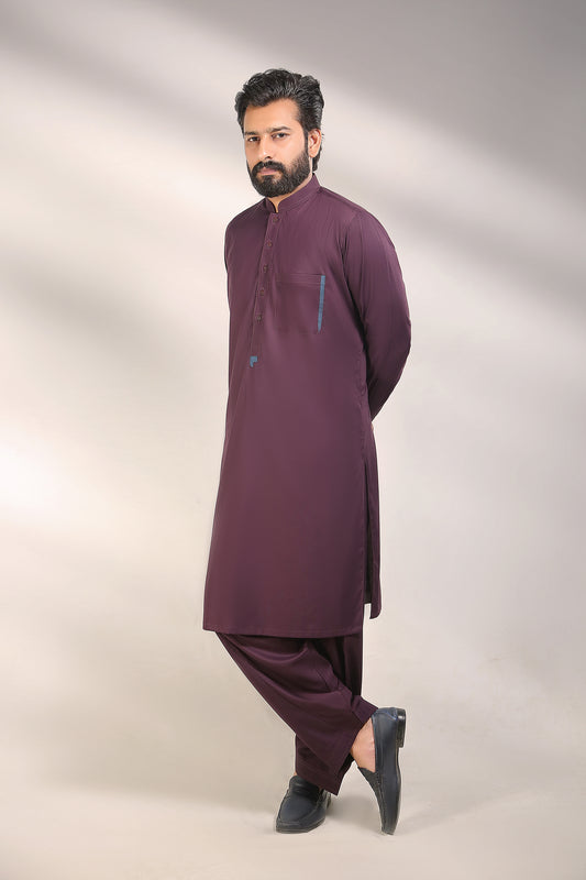 Vibrant Magenta Red Wash and Wear Kameez Shalwar