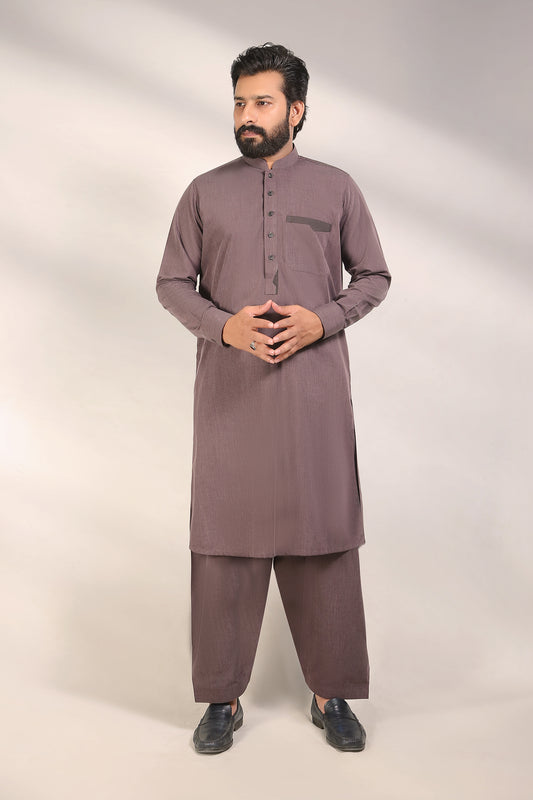 Storm Grey Wash and Wear Kameez Shalwar