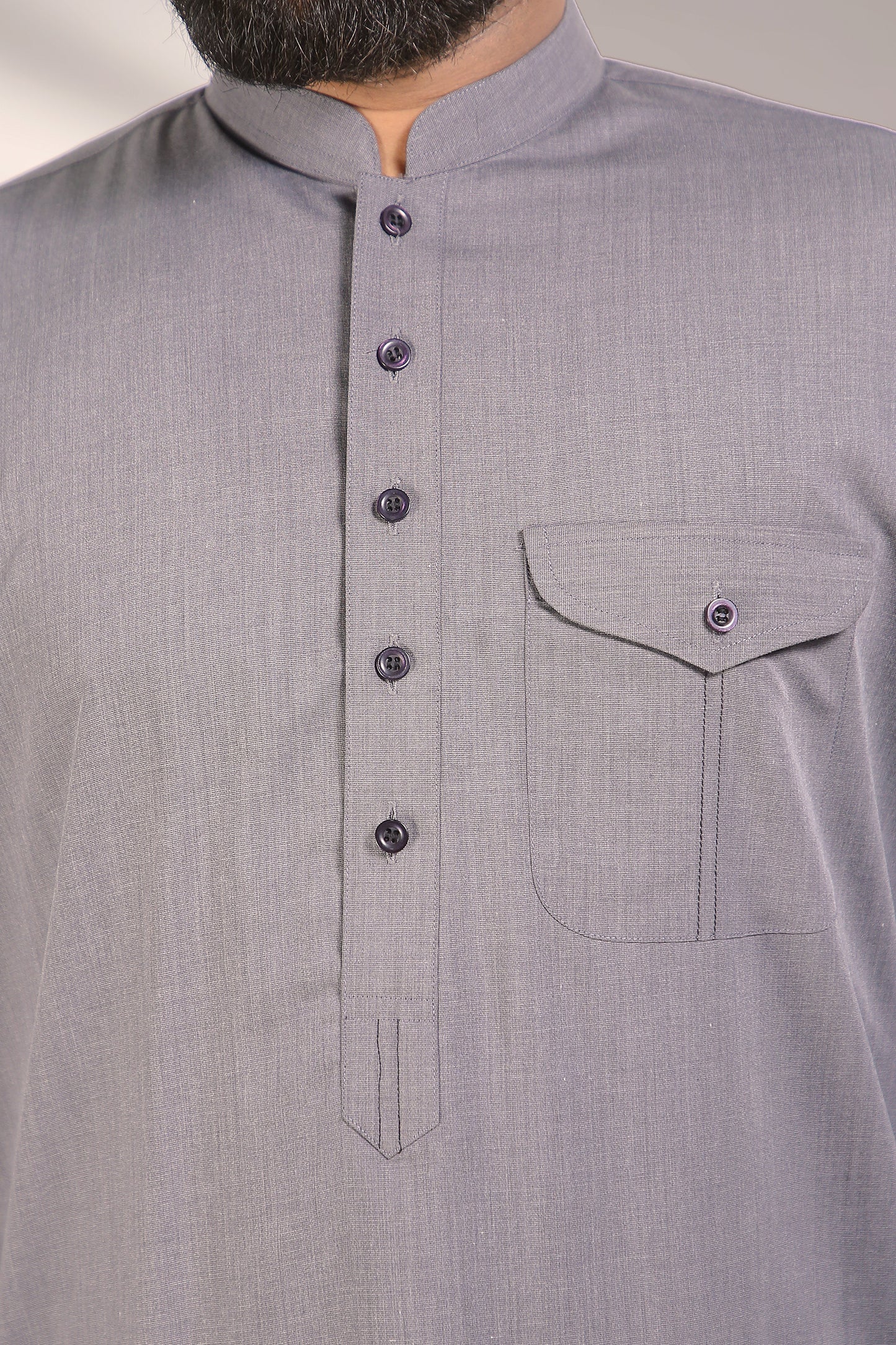 Light Grey Wash and Wear Kameez Shalwar