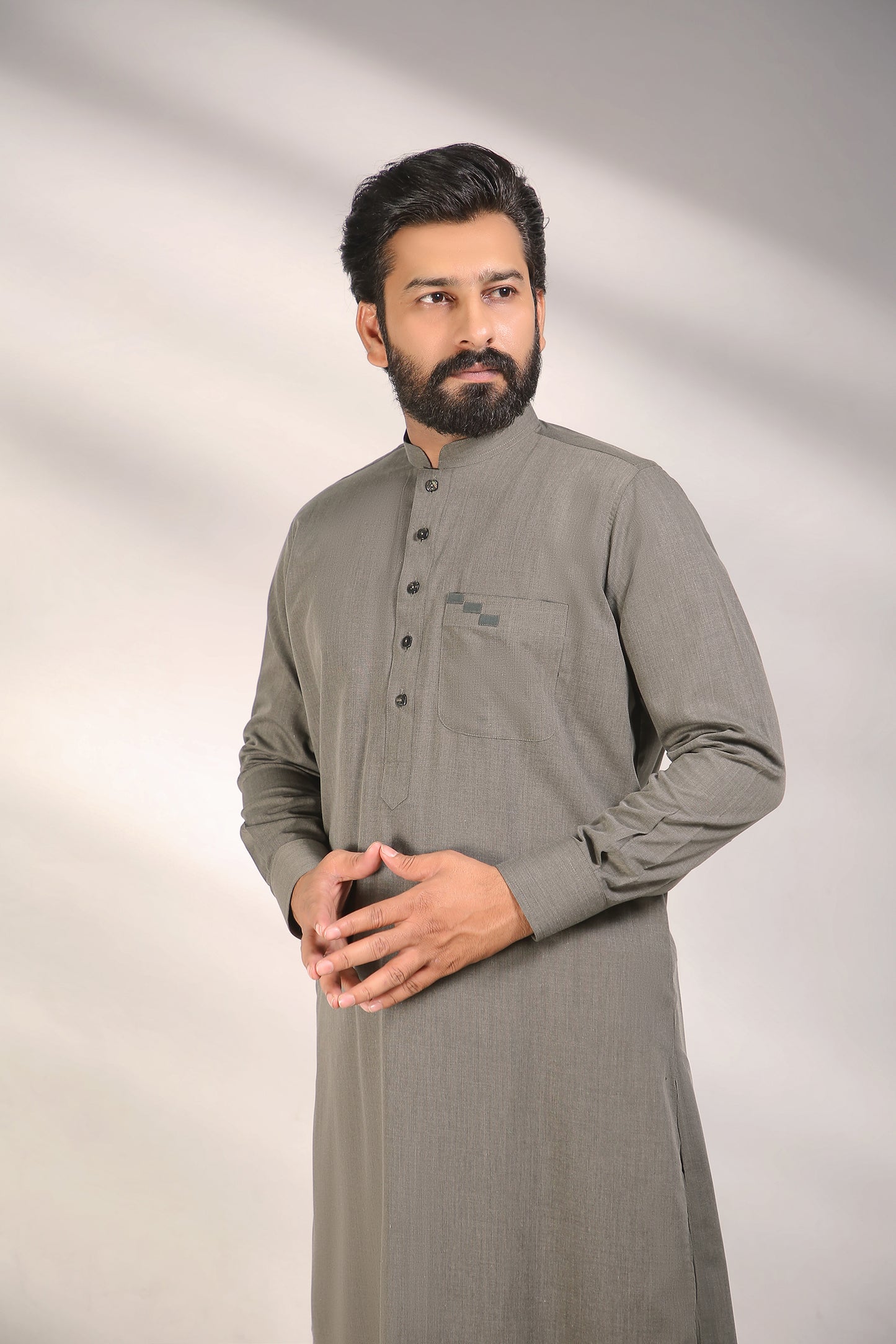 Olive Haze Milan Yarn Wash and Wear Kameez Shalwar