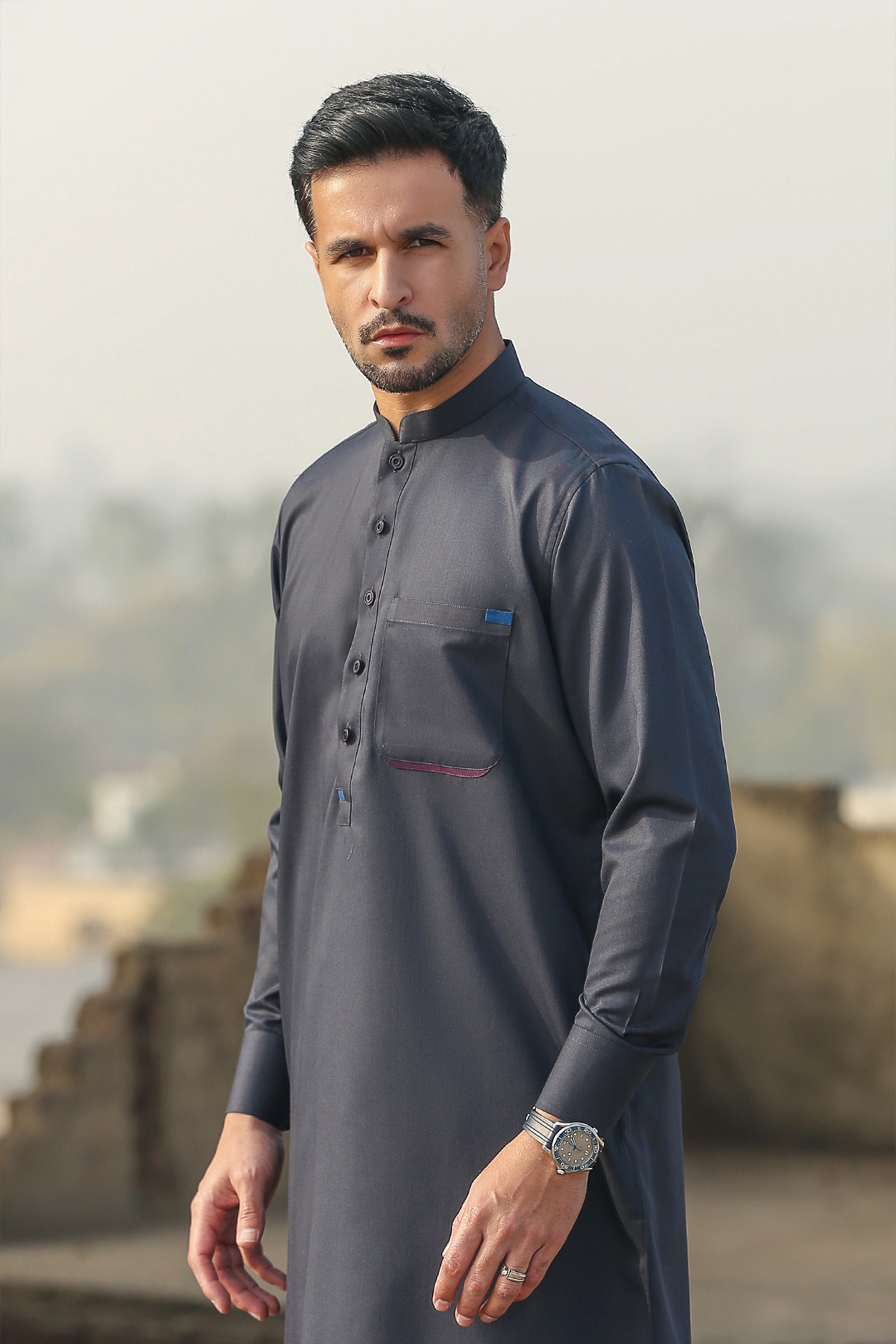 Mens grey shalwar store kameez